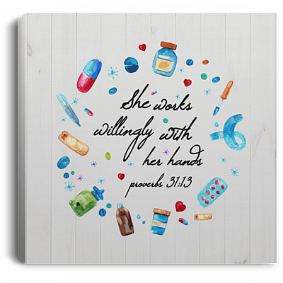 She Works Willingly With Her Hands Wrapped Framed Canvas Prints - Unframed Poster - Home Decor Wall Art