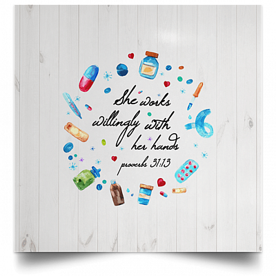 Alternative view of She Works Willingly With Her Hands Wrapped Framed Canvas Prints - Unframed Poster - Home Decor Wall Art