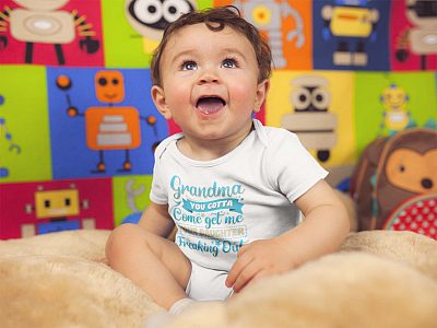 Alternative view of Grandma You Gotta Come Get Me Your Daughter Is Freaking Out Baby Onesie - Baby Infant Bodysuit