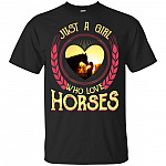Just A Girl Who Loves Horses Sunset Memories T-Shirt For Horses Riding Lovers