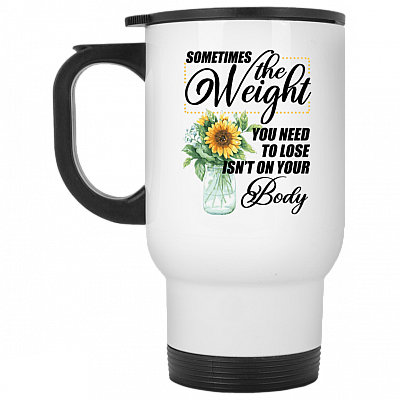 14 oz. White Travel Mug