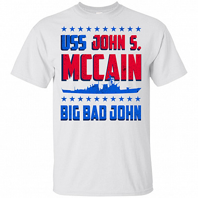 4th Of July USS John S. McCain DDG-56 American Navy Veteran Patriotic T-Shirt