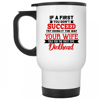 14 oz. White Travel Mug