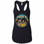 I'm Like-100% Retired Camping Cotton Tank Top Tee - Ladies Racerback Tank