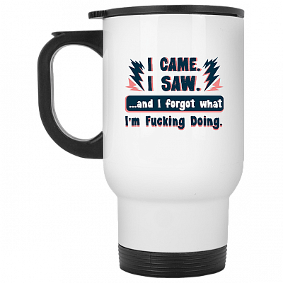 14 oz. White Travel Mug