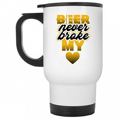14 oz. White Travel Mug