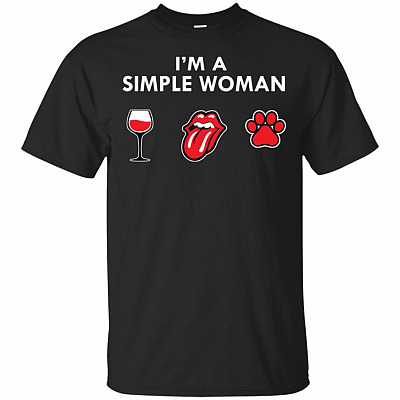 I'm A Simple Woman Lick Wine Dog Funny T-Shirt