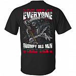 Death Smiles At Everyone Grumpy Old Men Smile Back Print On Back T-Shirt