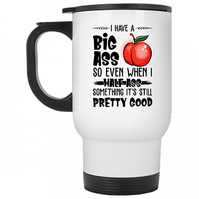 14 oz. White Travel Mug