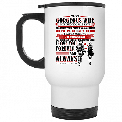 14 oz. White Travel Mug