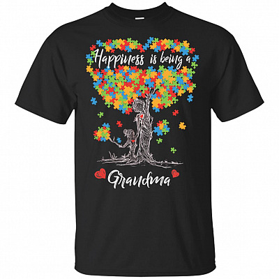 Happiness Is Being A Grandma T-Shirt - Autism Awareness Shirt