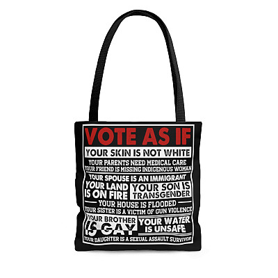 Vote As If You Skin Is Not White You Parents Need Medical Tote Bag - Reusable Grocery Shopping Bag