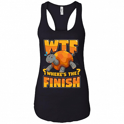 W-T-F Where The Finish Cotton Tank Top Tee - Ladies Racerback Tank