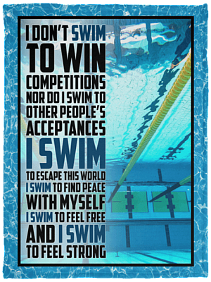 I Don't Swim-To-Win Competitions Fleece Blanket - Premium Sherpa Blanket - Woven Blanket