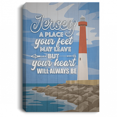 Jersey A Place Your Feet May Leave But Your Heart Will Always-Be Framed Canvas Prints - Unframed Poster