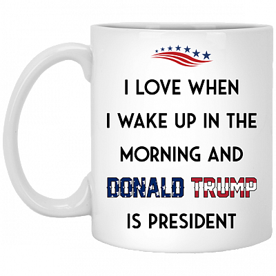 I Love When I Wake Up In the Morning And Trump Is President Ceramic Coffee Mug - Beer Stein - Water Bottle