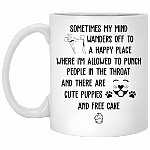 Sometimes My Mind Wanders Off To A Happy Place Ceramic Coffee Mug - Beer Stein -Water Bottle