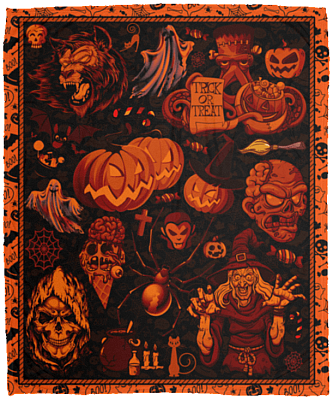 Horror Characters Squad - Halloween Movie Fans Fleece Blanket - Sherpa Blanket - Woven Blanket