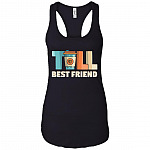 Tall and Short Best Friend Couple Cotton - Tall Best Friend Tank Top Tee - Ladies Racerback Tank