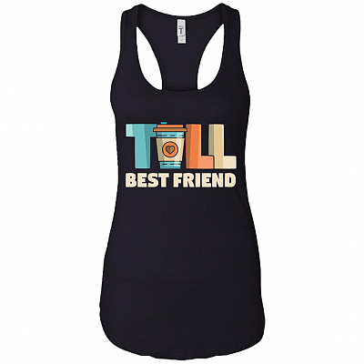 Tall and Short Best Friend Couple Cotton - Tall Best Friend Tank Top Tee - Ladies Racerback Tank