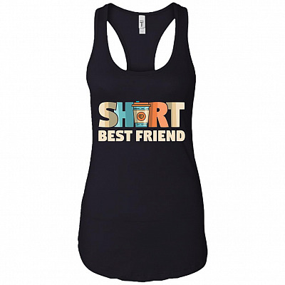 Tall and Short Best Friend Couple Cotton - Short Best Friend Tank Top Tee - Ladies Racerback Tank