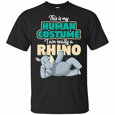 This Is My Human Costume I'm Really Rhinos T-Shirt