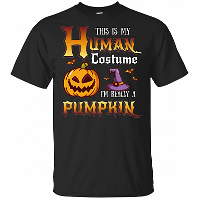 This Is My Human Costume I'm Really A Pumpkin T-Shirt - Halloween Shirt