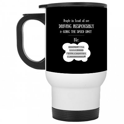 14 oz. White Travel Mug