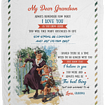 My Dear Grandson Always Remember How Much I Love You Fleece Blanket - Premium Sherpa Blanket - Woven Blanket