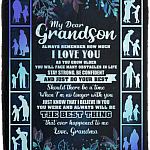 Grandma Dear Grandson Always Remember How Much I Love You Fleece Blanket - Premium Sherpa Blanket