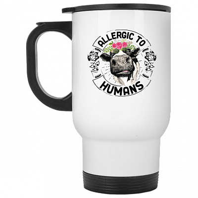 14 oz. White Travel Mug