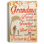 Grandma a Little Bit Parent a Little Bit Partner In Crime Framed Canvas Prints - Unframed Poster