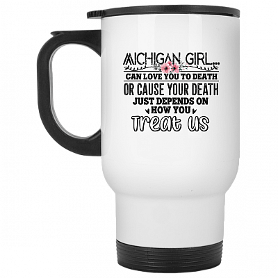 14 oz. White Travel Mug