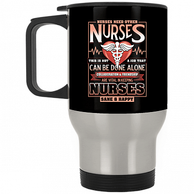 14 oz. Silver Travel Mug