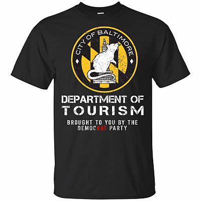 City Baltimore Department Of Tourism Brought To You By Democ-Rat T-shirt - V-neck