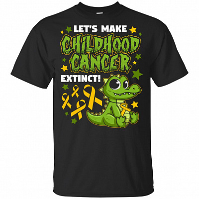 Let's Make Childhood Cancer Extinct Youth T-Shirt For Kids - Cute Dinosaur Shirt