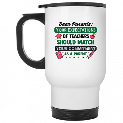14 oz. White Travel Mug