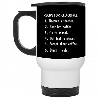 14 oz. White Travel Mug