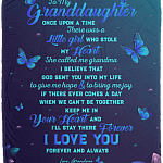 To My Granddaughter There Was a Little Girl Who Stole My Heart Fleece Blanket - Sherpa Blanket-Woven Blanket
