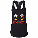 Boo Bees Funny Halloween Ghost Cotton Tank Top Tee - Ladies Racerback Tank