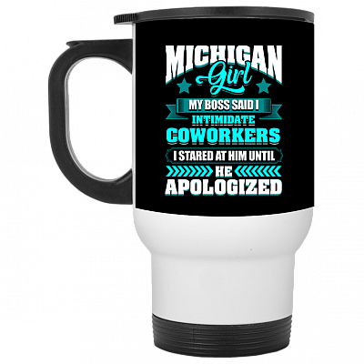 14 oz. White Travel Mug