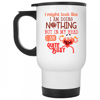 14 oz. White Travel Mug