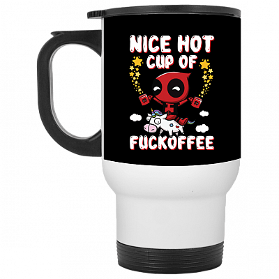 14 oz. White Travel Mug