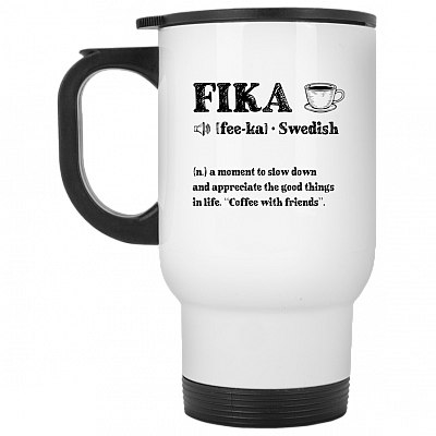 14 oz. White Travel Mug