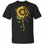 You are My Sunshine Sunflower Dog Lover T-Shirt - Dog Paw Shirt