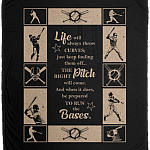 Life Will Always Throw Curves Baseball Fleece Blanket - Premium Sherpa Blanket - Woven Blanket