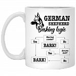 German Shepherd Barking Logic Ceramic Coffee Mug - Beer Stein -Water Bottle