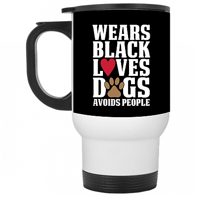 14 oz. White Travel Mug