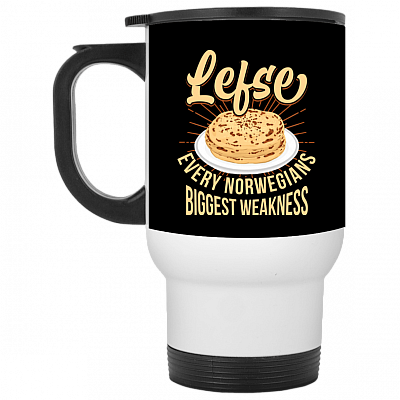 14 oz. White Travel Mug