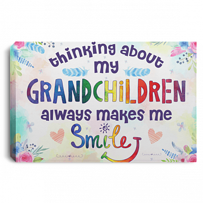 Thinking About My Grandchildren Always Makes Me Smile Framed Canvas Prints - Unframed Poster - Wall Art
